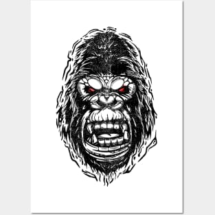 gorilla head Posters and Art